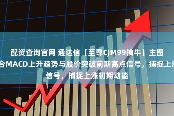 配资查询官网 通达信【至尊CJM99擒牛】主图指标,，结合MACD上升趋势与股价突破前期高点信号，捕捉上涨初期动能